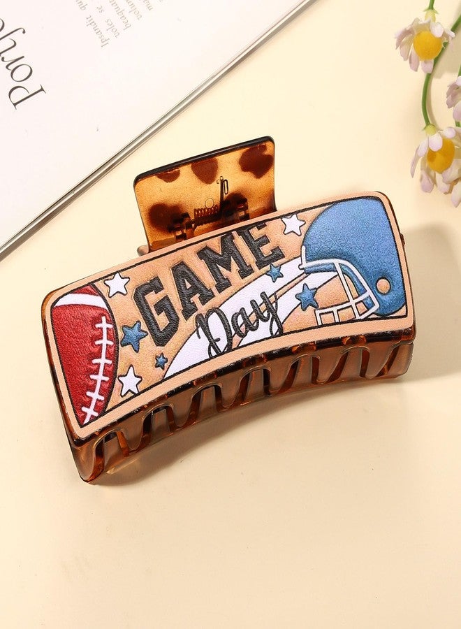 YAHPERN Game Day Hair Clips Football Hair Claw Clips for Women Large Nonslip Tortoise Acrylic Hair Claws Game Day Accessories Outfits Sport Team Spirit Day Football Mom Accessories Party Favors Gifts - Image 2
